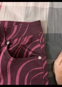 y2k grunge plum Wide Leg Swirl Printed jeans