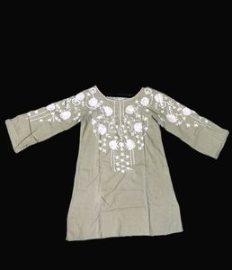 Hand Embroidered Cotton Kurti