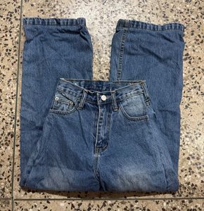Kids Blue Denim Wide Leg Jeans
