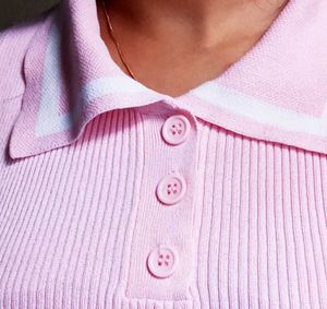 Pink Sleeveless Polo Top