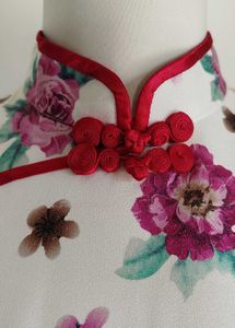 Floral Print Qipao Style Dress
