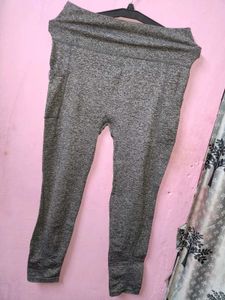 Grey Marled Leggings with Pockets