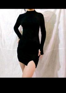 Chic Black Long Sleeve Bodycon Dress