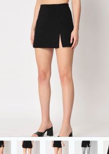 Black Mini Skirt with Slit