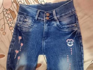 Blue Denim Jeans with Cute Embellishments