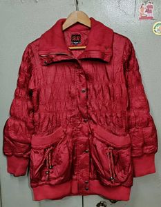 Stylish Maroon Quilted Jacket