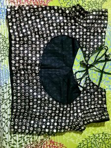 Gorgeous Mirror Work Black Ethnic Blouse.
