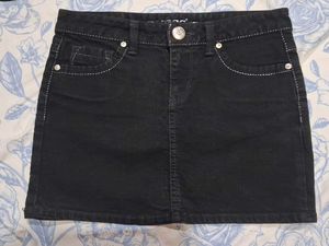 Guess Black Denim Mini Skirt