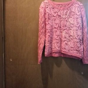 Pink Crocheted Sweater