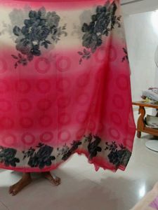 Beautiful Pink Floral Saree