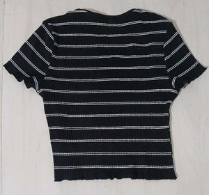 Striped Ribbed Crop Top