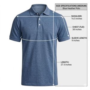 Men's Blue Heathered Polo Shirt
