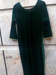 Elegant Green Velvet Kurta