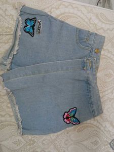 denim skort