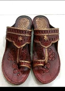 Ethnic Brown Leather Sandals