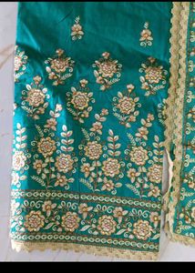 Embroidered unstitched dress material