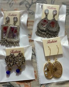 Bohemian Floral Dangle Earrings 4 pair combo