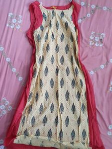 Beautiful Yellow & Red Printed Kurta