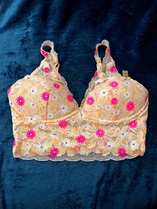 VS PINK LACE LIGHTLY LINED PLUNGE BRALETTE