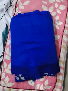 Blue Tree Print Saree