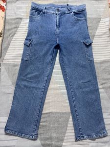 Stylish Blue Denim Cargo Pants