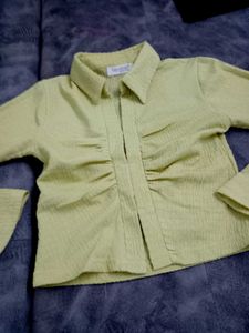 Vintage Textured Lime Green top