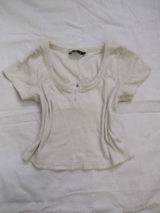 Cream Neck Top