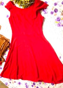 party wear red frock with beautiful condition