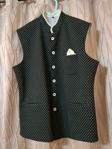 Stylish Polka Dot Nehru Jacket
