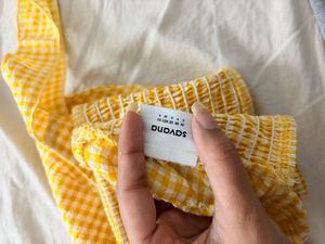Yellow Gingham Halter Neck Crop Top