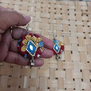 Boho Floral Fabric Earrings