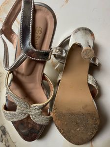 Sparkling Silver Platform Heels