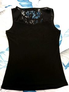 Black Sequins Party Wear Netted Top