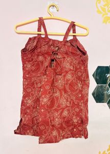 Maroon Paisley Cami Top