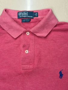 Pink Ralph Lauren Long Sleeve Polo Shirt.  chest 4