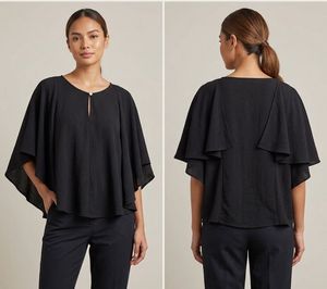 Elegant Black Cape Top