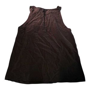 Brown Embroidered Sleeveless Top