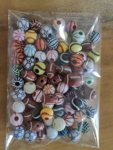Sports Themed Beads for Crafts