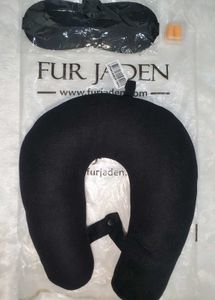 Fur Jaden neck pillow with eye mask and earbuds
