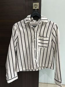 Striped Cropped Shirt