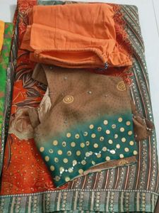sarees with matching blouses and petticoat