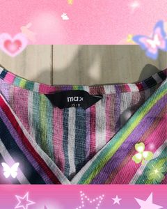 Y2K Striped V-Neck Top