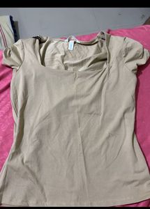 Solid Square Neck Top