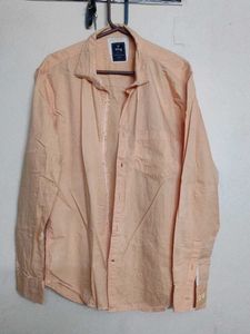 Men's Peach Long Sleeve Casual Shirt