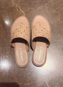 Stylish Studded Tan Flat Sandals