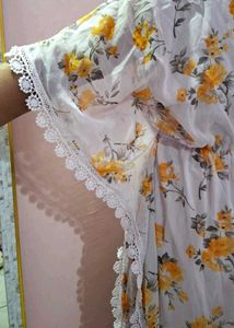 Floral Print Kaftan Kurta