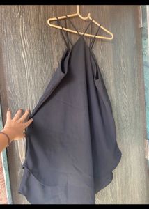 Chic Black Lace-Up Halter Dress