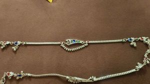 Beautiful Peacock Enamel Anklets pure silver