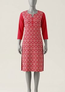 Stylish Red Printed Kurta