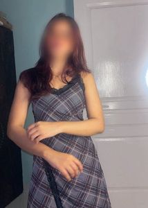 Chic Plaid Midi Dress with Lace Trim